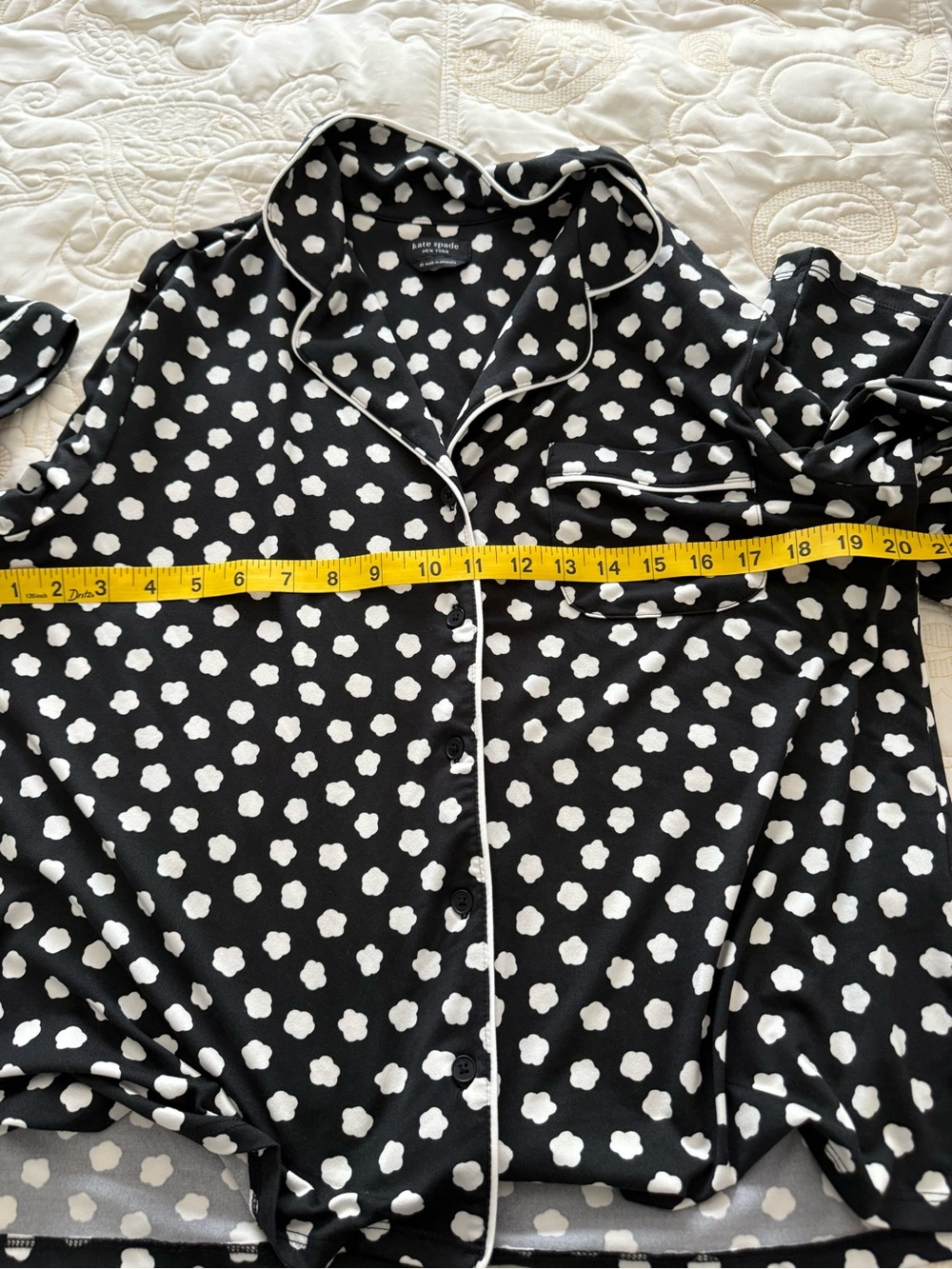 Kate Spade Women’s Black & White Polka Dot Pajama Set - Picture 4 of 6